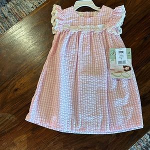 NWT Bonnie Jean Pink and White Dress
